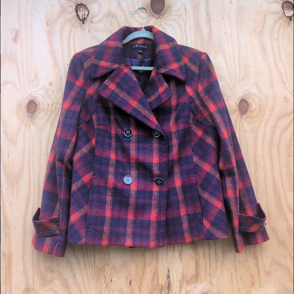 Tribal Tailored Wool Blend Blazer Moody Preppy Academia Women's Large